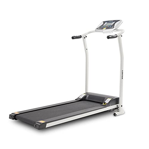 UMAY LONTEK Cintas de Correr para el hogar Plegable, máquina eléctrica para Caminar con Monitor de frecuencia cardíaca, caminadora motorizada con Pantalla LCD de 4 Pulgadas