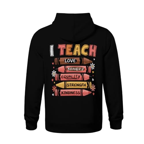 Kids I Teach Black History Celebrate Black History Teacher Month Boys Girls Lightweight Kangaroo Pocket Fleece Hoodies3