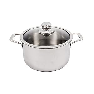 Swiss Diamond Premium Clad 5-Ply Stainless Steel 6.7 Quart Dutch Oven with Lid Included and Satin Exterior Finish, 9.5 Inch Induction Compatible Soup Pot – Oven and Dishwasher Safe