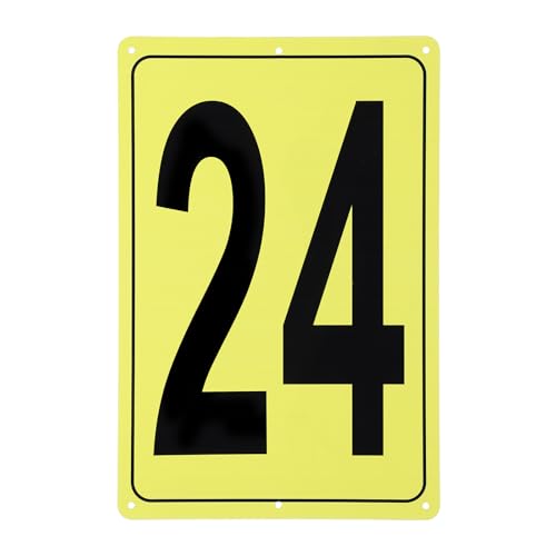 Plaque Numéro 24 de parking intérieur et extérieur PATIKIL en métal jaune