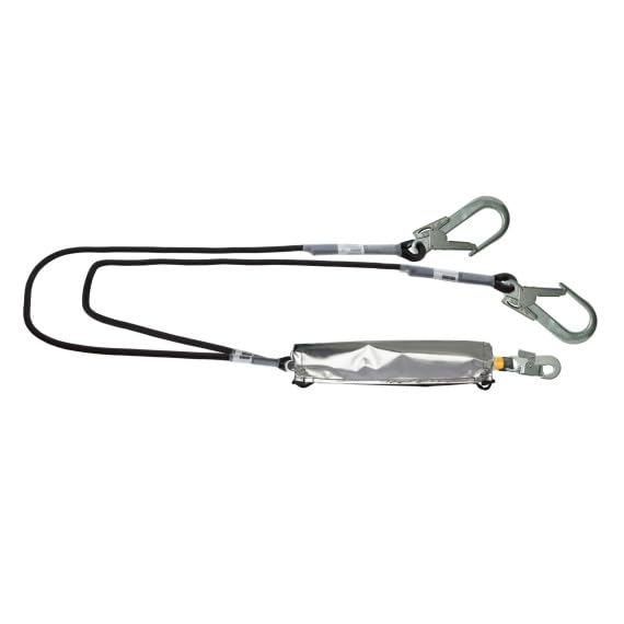 Corde double connecteur ignifuge 2m avec absorbeur d'énergie pour la sécurité en hauteur