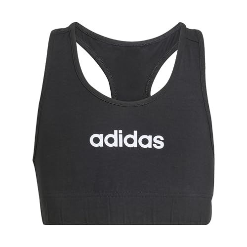 adidas Bambina Essentials Bra Top, Black/White, 11-12 Years