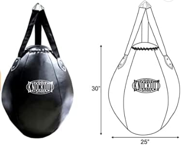 Filled 60 lbs Wrecking Ball Heavy Punching Bag for Home Gym Training & Body Snatcher, Muay Thai MMA Fitness Kickboxing