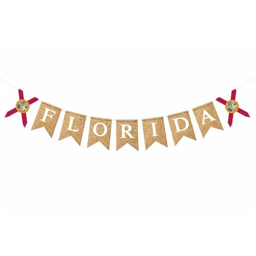 Mandala Crafts Burlap Florida Banner Garland Sunshine State Sign