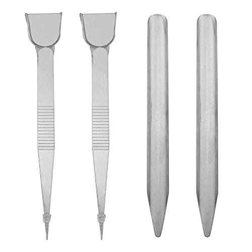 YYANGZ 4PCS DIY Jewelry Making Tools, Beading Tweezers Tool with Built in Scoop, Long Tube Scoop Pick Up Tools for Seed Beads Diamond Jewelry Making