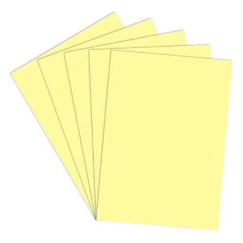 Image of Lakeer A4 Pastel Color Paper- Pastel Yellow Colour, Pack of 50 Sheets | 150 GSM Thick for Arts and Crafts, Printing, DIY Projects, Etc