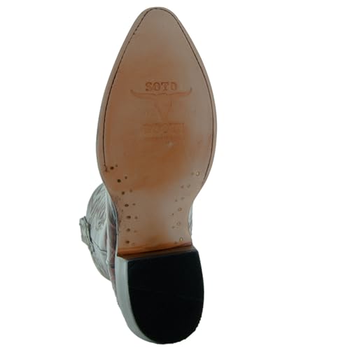 Image of Soto Boots Men's Gator Tail Print Cowboy Boots, Exotic Print Men's Cowboy Boots, Western Boots For Men H7006