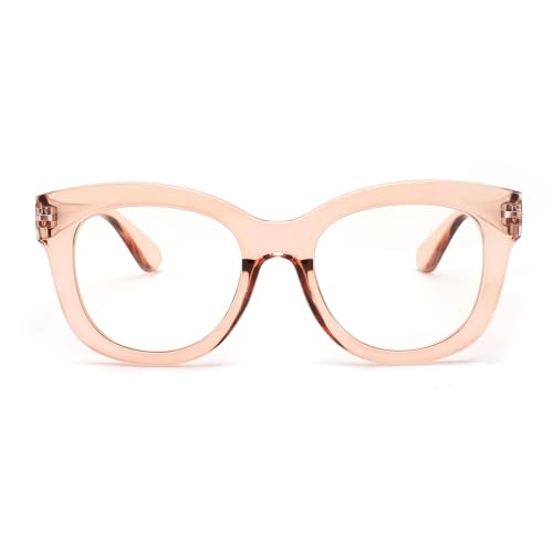 Image of FEISEDY Retro Blue Light Glasses for Women Men, Thick Square Glasses Blue Light Blocking, Anti Glare Digital &Eyestrain B0278