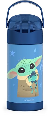Image of THERMOS FUNTAINER Water Bottle with Straw, 12oz, Mandalorian The Child