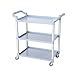 SGSG Carrello per Catering per Hotel e Cucina a 3 Livelli con Ruote, Carrello per liquori Grigio per Cabina di Aereo, 75 kg per Strato, Carrello di stoccaggio 85 × 41 × 90 cm