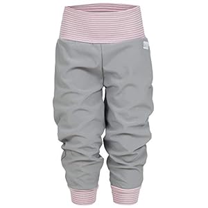 Lilakind Softshell broek babybroek kinderbroek herfst winter gevoerde regenbroek effen grijs gestreept roze wit maat 50…