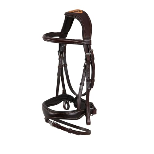Tête en cuir italien Maesta Acavallo marron Full de filet bride pour équitation