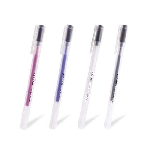KEARING Hitze löschbare Stoffmarker – 4 Farben Textilstifte mit feiner Spitze – Stoffstifte für Nähen, Quilten & Patchwork – Spurlos & leicht entfernbar durch Bügeln