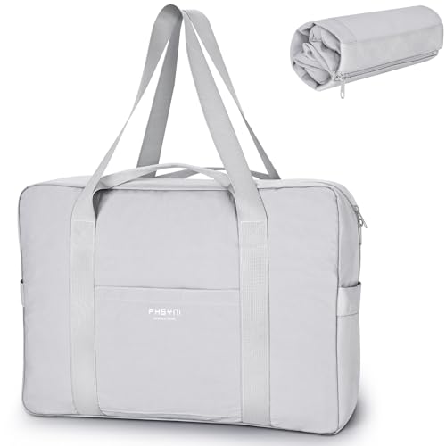 Personal Item Bag for Airlines Spirit and Frontier 18x14x8 Foldable Travel Carry on Bag, Grey, 18x14x8, Foldable, Packable