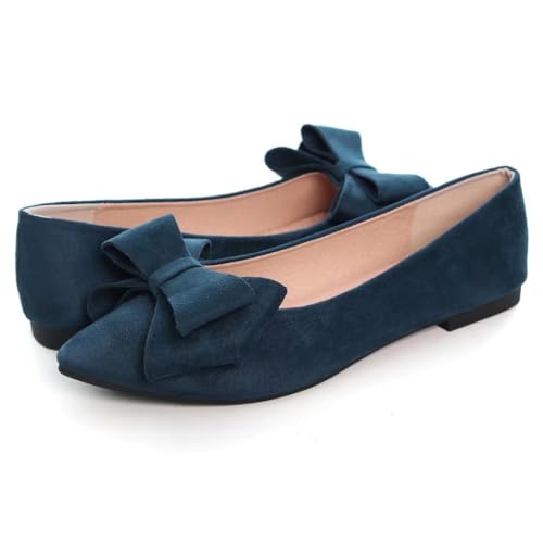 Image of TN TANGNEST Women Fashion Bowknot Flats Comfort Pointed Toe Dress Shoes