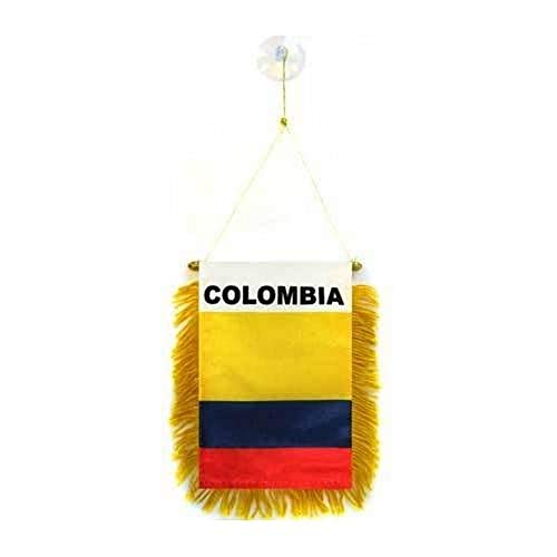 AZ FLAG BANDERIN de Colombia 15x10cm con Ventosa - BANDERINA Colombiana 10 x 15 cm para Coche