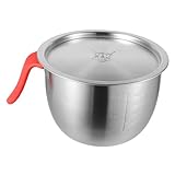 CIYODO Edelstahl Rührschüssel mit Deckel und Griff Tiefe Spritzgeschützte Schüssel zum Mischen und Servieren von Salat Teig und Eiern Große Multifunktionale Küchenschüssel
