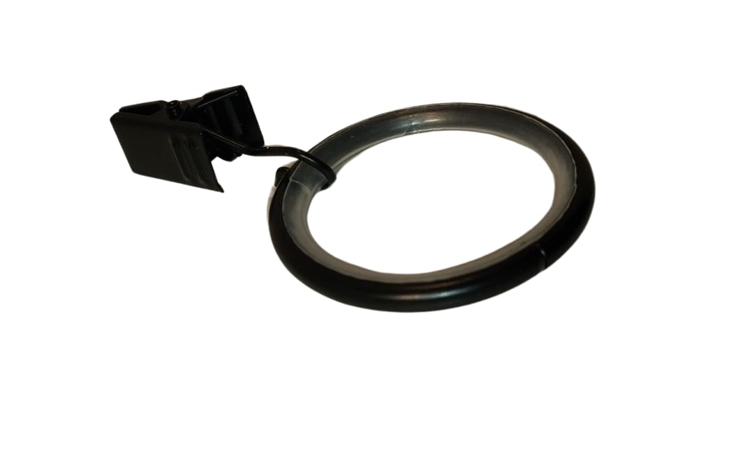 100x Gardinenringe mit Gleiteinlage Ø 16, 20 & 25 mm schwarz | Rundringe aus Metall mit Gleiteinlage und Faltenlegehaken für Gardinenstangen Ø 16, 20 und 25 mm. Leichtgängiges Aufziehen.