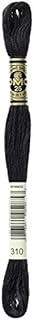 DMC 117-310 Mouline Stranded Cotton Six Strand Embroidery Floss Thread, Black, 8.7-Yard