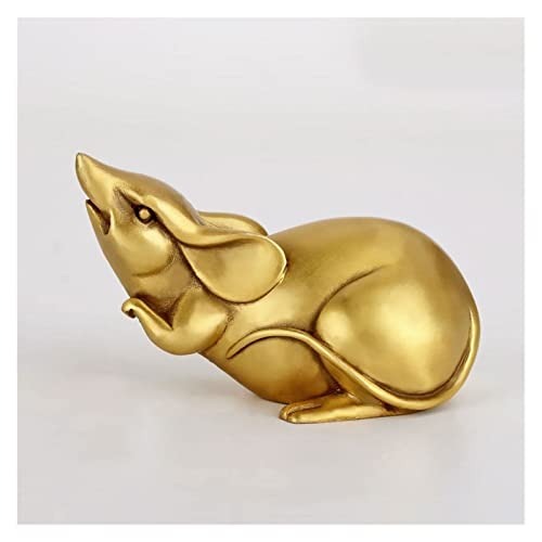 Artisanat Ornement Figurine Souris en Laiton Feng Shui pour décoration de bureau