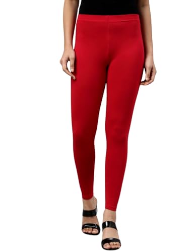 Image of JUNEBERRY Cotton Lycra Skinny Fit Leggings for Women & Girls (Sizes: S to 2XL) (Colors: Black, Beige, White, Grey, Brown, Pink & Wine)