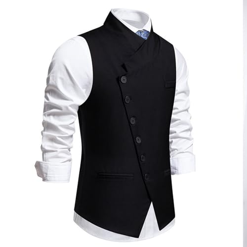 Men's Suit Vest Dress Vest for Men Slim Fit Formal Business Waistcoat Tuxedo Tailed Collar Solid Vest for Wedding2