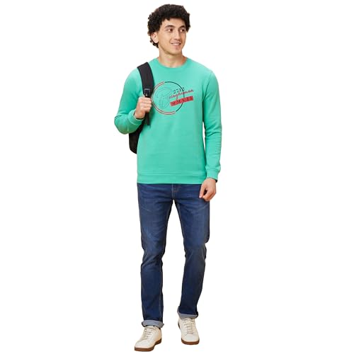 Image of Being Human White Regular Fit Round Neck Long Sleeves Men's Sweatshirt Clothing