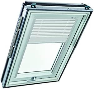 Roto Original Jalousette ZJA Dachfenster - Führungsschiene Silber - Manuelle Bedienung - Jalousie für Baureihe Q - Größe 114/118 | 11/11 - Stofffarbe Weiß