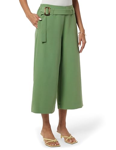 Image of Max Women High Rise Solid Belted Regular Fit Culottes