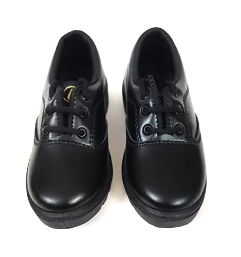 Image of Unisex Kids Black Formal School Uniform Shoes Deluxe lace