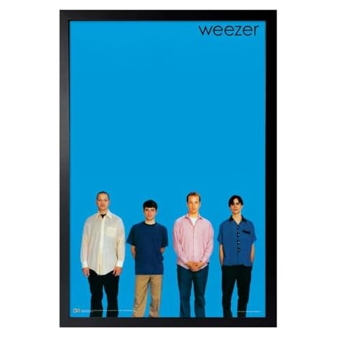 Scorpio Posters Weezer Blue Band Poster - Officially Licensed - 24" x 36" with Frame Black Color Cover