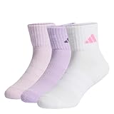 adidas Unisex Kids CUSHIONED SPORTSWEAR ANKLE SOCKS 3 PAIR PACK, powder plum/white/ice lavender, 5-6 Years