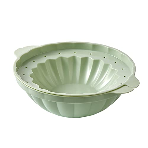 Youding Ensaladera helada, bandeja de ensalada refrigerada para cocina, cuenco redondo de gran capacidad para enfriar alimentos rápidamente