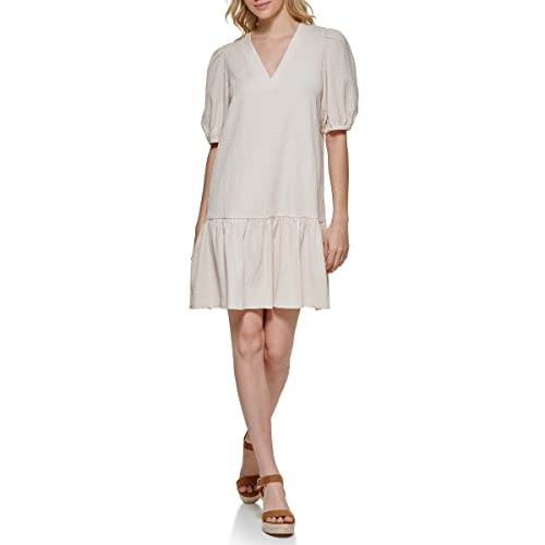 Robe ondulée Tommy Hilfiger à manches bouffantes pour femme élégante