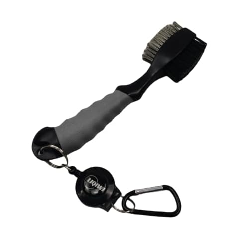LIQIWI Golf Club Brush I Retractable & Oversize Double Brush & Comfortable Ergonomic Grip, Easy Hanging on Golf Bag, Stylish & Lightweight,Essentials Golf Accessories for Golf Lovers (Grey) Cover