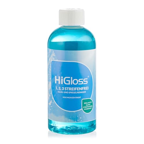 HiGloss Spiegel- & Glasreiniger \"1,2,3 Streifenfrei\" - 500ml, hochkonzentriert für Glanz & Sauberkeit auf allen Oberflächen, mit Lotuseffekt fresh HiGloss Spiegel- & Glasreiniger \"1,2,3 Streifenfrei\" - 500ml, hochkonzentriert für Glanz & Sauberkeit auf allen Oberflächen, mit Lotuseffekt fresh