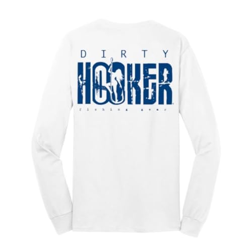 Dirty Hooker Long Sleeve Fishing Shirts for Men and Women - Long Sleeve Shirts for Men Blue Logo - Men's Fishing Shirts2