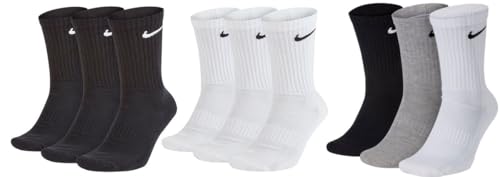 Nike Unisex Trainingssocken Everyday Cushioned Crew Socks SX7664 9 Paar, Größe:42-46, Artikel:-100 white
