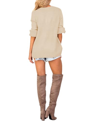 Image of LookbookStore Women's Knit Long Sleeve Faux Wrap Surplice V Neck Sweater Top