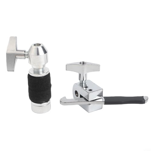 Hi-Hat Cymbal Clutch Zinc Alloy con mecanismo de liberación rápida para kit de batería (con barra) para jugadores de doble bombo miniatura 1