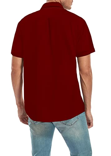 Bowling Shirts For Men Short Sleeve Funny Built In The Fifties Printed Casual Button Down Shirt #TOP4