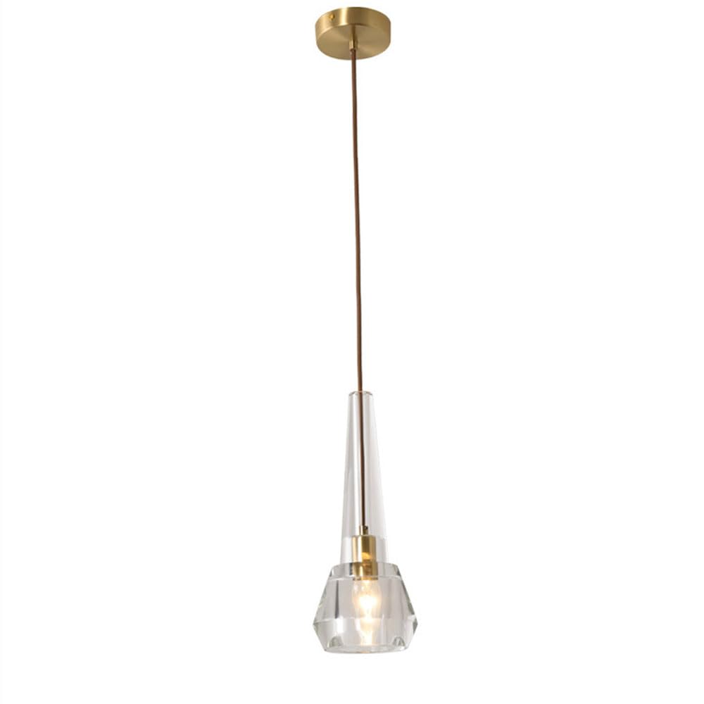 Suspension cristal cuivre pour illuminer une petite chambre sombre