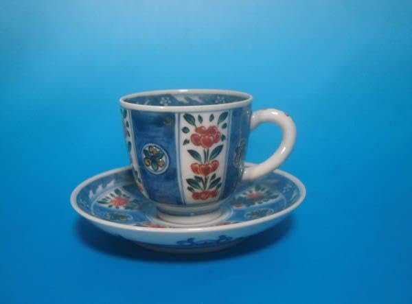 有田焼 琴峰作 陶器 カップ＆ソーサー 5客セット ｜ 網目焼き 透かし 食器