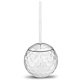 Kamenda Disco Flash Ball Cocktail Cup with Straw, Nightclub Bar Party Flashlight Straw Wine Glass...
