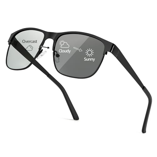 IGnaef Polarized Photochromic Sunglasses for Men Women Anti Glare Driving Sun Glasses IF3722