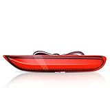 KMD LED Rear Bumper Reflector Sequntial Relfectors Driving Braking Turing Plug and Play Version Easy Installation for Infiniti Q50 Q50L (Red)