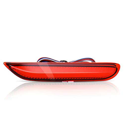 KMD LED Rear Bumper Reflector Sequential Relfectors Driving Braking Turing Plug and Play Version Easy Installation for Infiniti Q50 Q50L