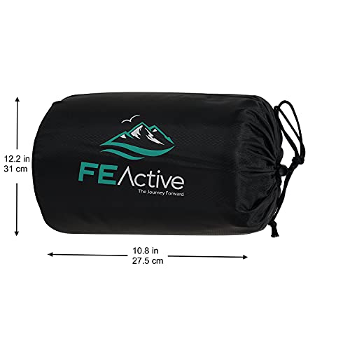 Fe Active Sleeping Bag Fleece Liner - Sleeping Bag Liner With Drawstring Hood & Dual Slider Zipper Cold Weather Camping Blanket Sleeping Sack For Camping Bed Travel Gear | Designed In California, Usa #TOP4