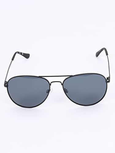 Image of Skechers Men Aviator Black Polarization Sunglasses, large