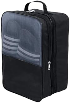 Storite 14 Inch Travel Shoe Bag,Cover,Pouches - Gym Men and Ladies Footwear Packing Storage Portable Cover - Storage Travel Organizer for Women & Men - Grey/Black